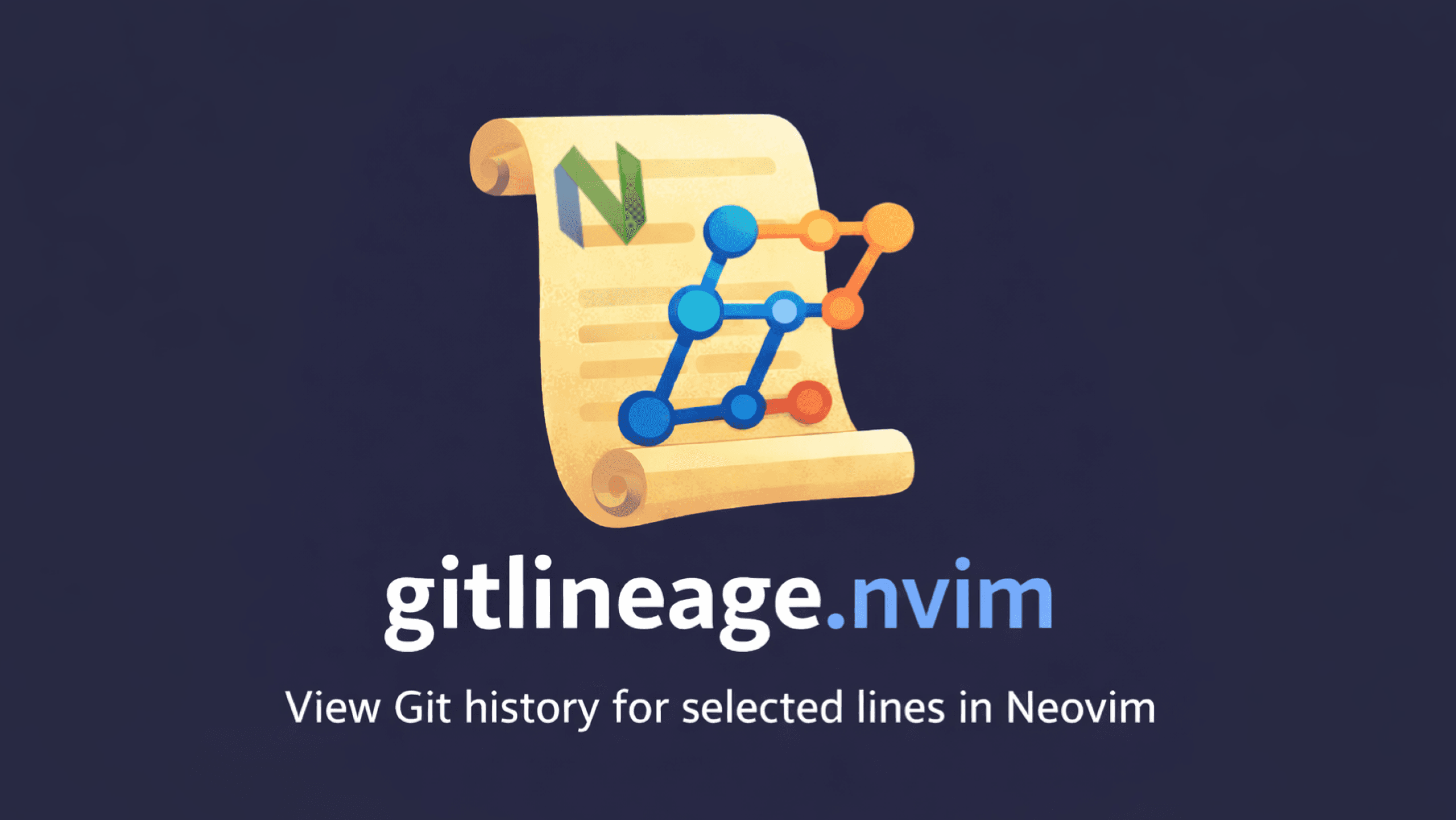 Cover Image for gitlineage.nvim: git history for selected lines in Neovim
